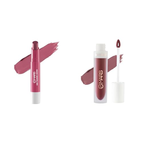MARS Matte Super Stay Lipstick |(2.6 gm) (16-ANGEL WINGS) Matte Liquid Lip Color | Long Lasting | Non-Transfer & Waterproof Lipstick for Women (4.5 ml) (08-Trend Train)