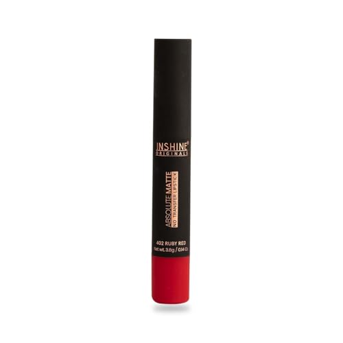 INSHINE Absolute Matte Lipstick - Long-lasting, Transfer-resistant, Velvety Matte Finish with Intense Color, Up to 12 Hours Wear | Perfect for Sophisticated Lips - RUBY RED