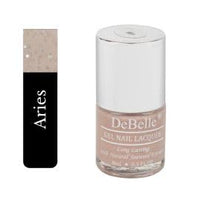 DeBelle Gel Nail Polish Aries (Light Dusty Pink Glitter Nail Paint)|Non UV - Gel Finish |Chip Resistant | Seaweed Enriched Formula| Long Lasting|Cruelty and Toxic Free| 8ml