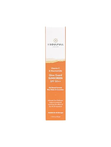 Be Soulfull Glow Guard Sunscreen with SPF 50+++Ultimate Sun Defense- helps to protect & minimise the effect of Sun & UV exposer- 50gms/.35 fl oz with