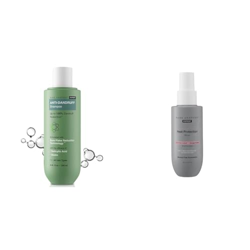 Bare AnatomyEXPERT Anti-Dandruff Shampoo | Targets Oily Scalp and Sheds Dry Flakes 250ml + Heat Protection Spray Serum| Controls Frizz for up to 24 Hrs | Vitamin E, Pea Protein 150ml