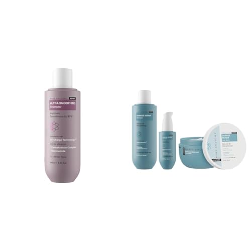 Bare Anatomy Ultra Smoothing Shampoo for Dry and Frizzy Hair | SLS & Paraben Free | Vegan | For Men & Women | 250ml Damage Repair Shampoo + Hair Mask + Serum Kit, For Women and Men, 250 ml