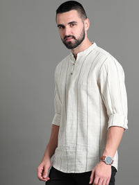 HERE&NOW Striped Cotton Short Kurta