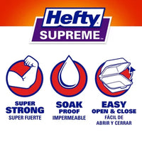 Hefty Supreme Large Sandwich Foam Hinged Lid Containers, 6