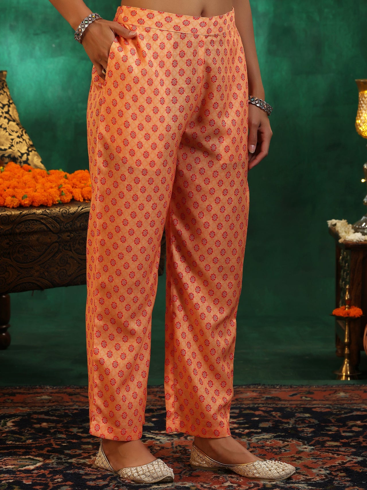 Multicoloured Printed Cotton Blend Straight Suit with Dupatta