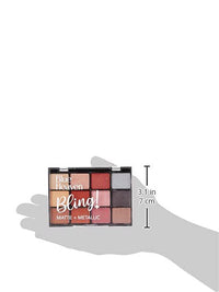 Blue Heaven 12-In-1 Bling Eyeshadow Powder, Subtle Romance (Multicolor) Metallic Finish