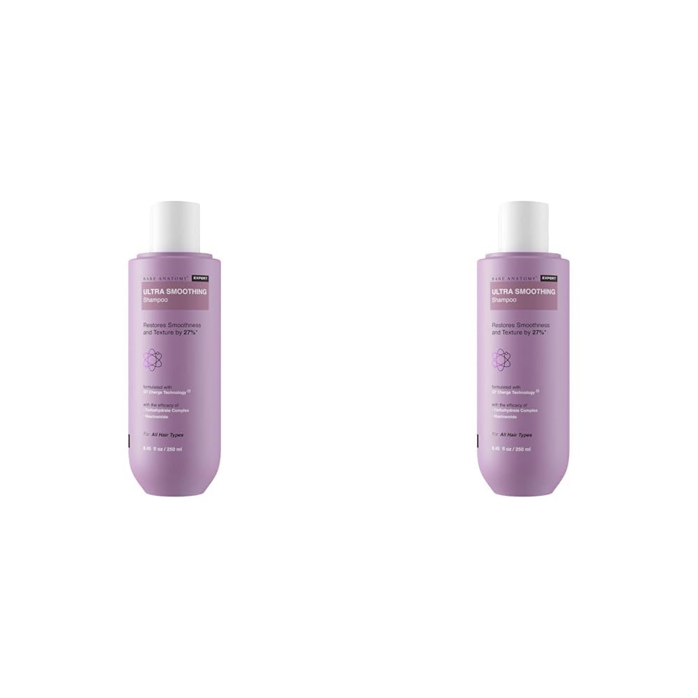 Bare Anatomy Ultra Smoothing Shampoo for Dry and Frizzy Hair | Restores Smoothing & Texture by 27% | Powered By Carbohydrate Complex & Niacinamide | SLS & Paraben Free | Vegan | For Men & Women -250ml
