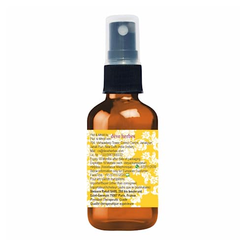 Deve Herbes Pure Rose Water Distilled from the finest kannauj Roses (Rosa damascena) 100% Natural Therapeutic Grade 100ml