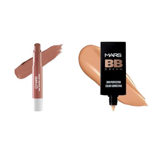 MARS Matte Super Stay LipstickWaterproof Lipstick for Women (2.6 gm) (11-QUEEN) BB Cream Lightweight Foundation | Blendable BB Cream for Women | Colour Correction for All Skin Types (30 ml) (Biscuit)