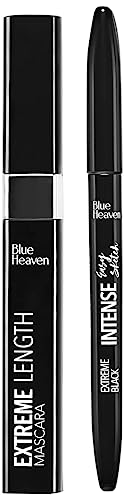 Blue Heaven Intense Eyeliner Easy Sketch, Black, 1ml & Extreme Length Mascara, Black, 9ml (Matte Finish)