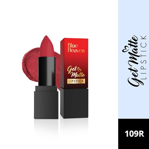 Blue Heaven Get Matte Lipstick | Soft Matte Finish and Lightweight Formula | Intense Pigment | Long-Lasting Lipsticks For Women | 109 | 4GM
