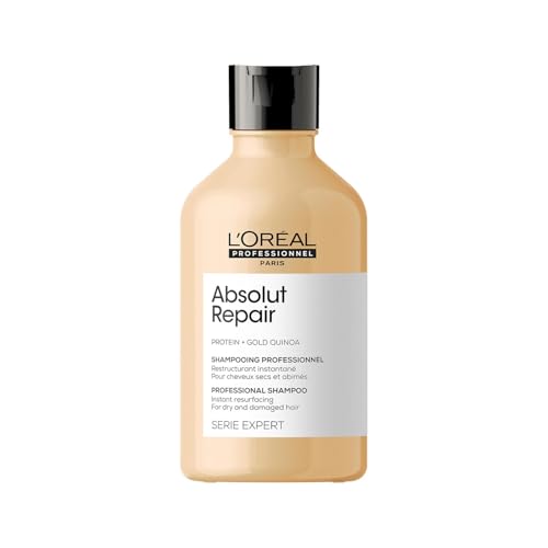 L'Oréal Professionnel Absolut Repair Shampoo for Dry & Damaged Hair - 300ml | Professional shampoo for Strengthening and Repairing Hair, With Protein & Omega-9, For Men & Women