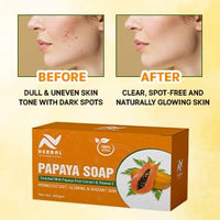 AV Herbal International Organic Papaya Face and Body Soap | Natural Papaya Herbal Soap for Glowing & Clear Skin ? Skin Brightening & Nourishing Bar (Pack Of 3)