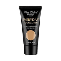 Miss Claire Professional Makeup Everyday Full, Acne Prone Foundation Natural Weightless, 30Ml Cream (Mt-03 Caramel)