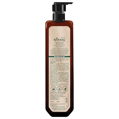 Kesh King Organics Anti Dandruff Conditioner with Organic Neem & Bhringraj, Reduces Hairfall & Revitalizes Scalp for Visibly Soft & Smooth Hair, 200ml