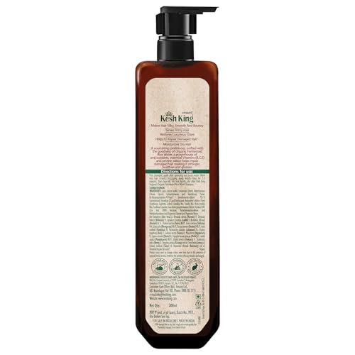 Kesh King Organics Anti Frizz Conditioner with Organic Fermented Rice Water, Helps Repair Damaged Hair, Moisturizes & Reduces Frizz for Visibly Soft, Smooth and Tangle Free Hair, 200ml