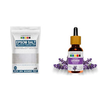 Organix Mantra Epsom Bath Salt & Bulgarian Lavender Oil – For Relaxing Soaks, Aches Relief, Calmness & Skincare | 100% Pure & Therapeutic Grade – 1kg + 15ml