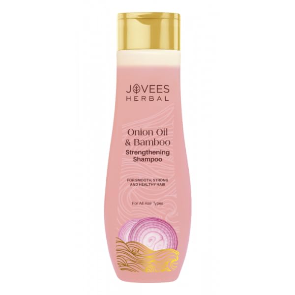 Jovees Herbal Red Onion Oil & Bamboo Strengthening Shampoo | Organic Onion Hair Oil | With Blend of 19 Natural Oils & Organic Onion Hair Spa Masque Set Of 3