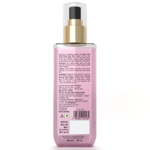 Body Cupid Rose Bloom Body Mist | Himalayan Rose Elegance | luxurious Body Mist | 100 ml