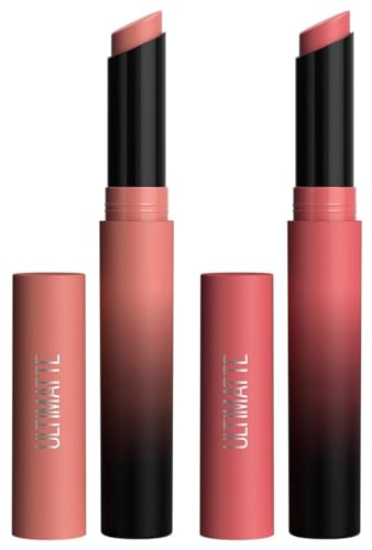 Maybelline New York Lipstick, Color Sensational Ultimattes, 699 More Buff, 1.7 g & Maybelline New York Lipstick, Color Sensational Ultimattes, 499 More Blush, 1.7 g