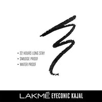 Lakmé Eyeconic Pencil Kajal, Black, Water Proof, Smudge Proof, Lasts Upto 22 Hrs, 0.35g Matte Finish