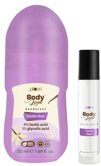 Plum Bodylovin' Perfume & Women's Deodorant Roll On Duo|Long Lasting Warm Vanilla Fragrance|Travel-Friendly Perfume|Controls Odor&Fades Underarm Darkness | Aluminium-Free Deodorant Roll-On, 2 count