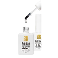 Bolt Bee 6-in-1 Nail Glue – 15ml Multifunctional UV/LED Soak Off for Base Coat, Nail Adhesive, Self-Leveling, Strengthening, Slip Solution & Blooming Effects – Professional Nail Art