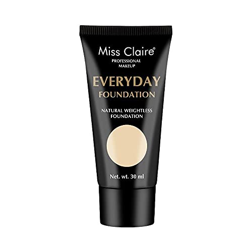 Miss Claire Professional Makeup Everyday Foundation Natural Weightless Foundation 30ml Cream (FR - 01 Pale)