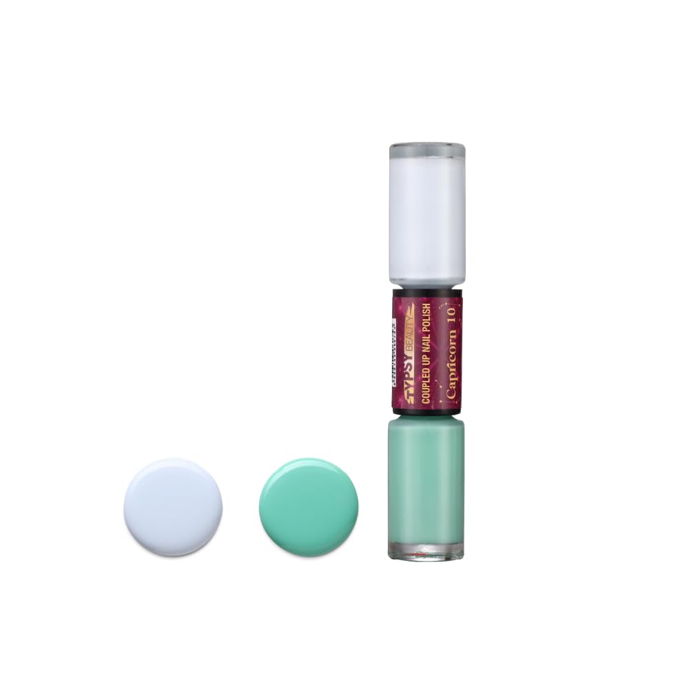 Typsy Beauty 2 In 1 Gel Nail Polish | Blue & Green | Quick Drying | Glossy Finish | Long Lasting | Chip Resistant |10 ml
