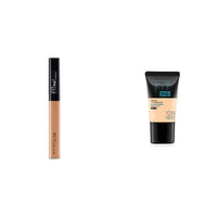 Maybelline New York Fit Me Acne Prone,Oily,All Skin Types Concealer,30 Honey,6.8Ml And Fit Me Matte+Poreless Liquid Foundation Medium Coverage Tube,128 Warm Nude,18Ml,Pack Of 1