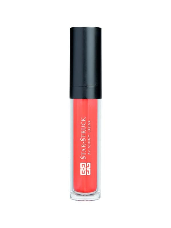 STARSTRUCK BY SUNNY LEONE Glossy Lip Tint For Women, Coral Kiss | Glossy Lipstick, Non Sticky, Hydrating, Light Weight & Long Lasting | With Jojoba Oil & Shea Butter