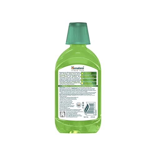 Himalaya Active Fresh Saunf Mouthwash 215ml -No Alcohol- Removes 99.9% Germs,12hr Germ Protection (Pack of 2)