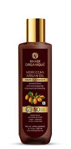 Khadi Organique Moroccan Argan Oil Hair Shampoo For Frizzy Hair | Helps Control Hair Fall & Promotes Hair Growth - 200ML