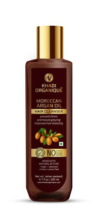Khadi Organique Moroccan Argan Oil Hair Shampoo For Frizzy Hair | Helps Control Hair Fall & Promotes Hair Growth - 200ML