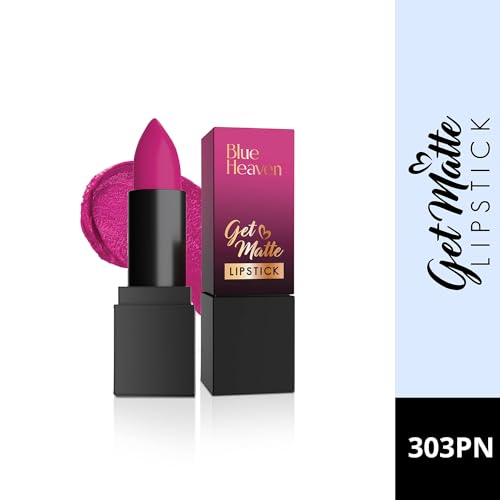 Blue Heaven Get Matte Lipstick | Soft Matte Finish and Lightweight Formula | Intense Pigment | Long-Lasting Lipsticks For Women | 303 | 4GM
