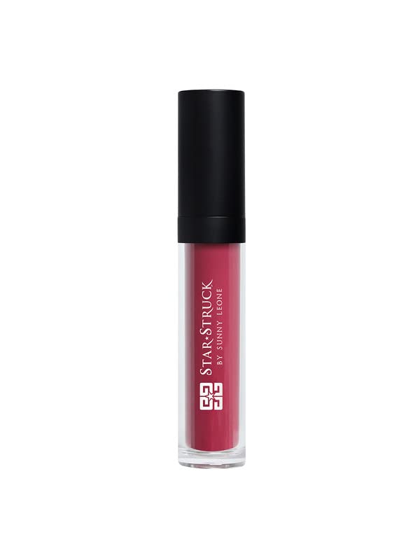 STARSTRUCK BY SUNNY LEONE Liquid Lipstick - Wild Cherry- 6ml | Matte Lip Color | Long Lasting Liquid Matte Lipstick | Waterproof Lipstick | Smudge Proof Lipstick for Women