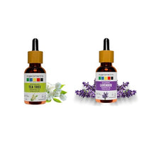 Organix Mantra Tea Tree & Bulgarian Lavender Oils – 100% Pure, Natural & Therapeutic Grade Oils for Skin, Hair, Nails, Relaxation & DIY – 2 x 15ml