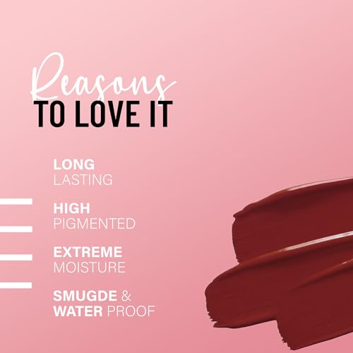 Seven Seas Pure Liquid Lipstick, Matte Finish, Purple (Medium Carmine, 7ml)
