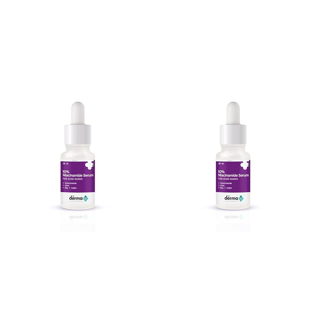 The Derma Co 10% Niacinamide Face Serum For Acne Marks & Acne Prone Skin For Unisex, 10ml (Dermaco) (Pack of 2)