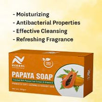 AV Herbal International Organic Papaya Face and Body Soap | Natural Papaya Herbal Soap for Glowing & Clear Skin ? Skin Brightening & Nourishing Bar (Pack Of 3)