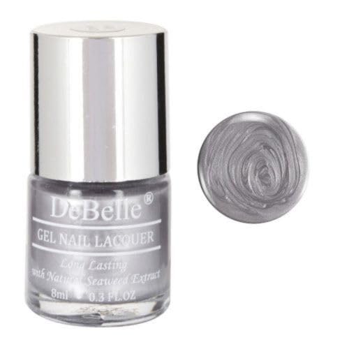 DeBelle Gel Nail Polish Chrome Silver (Metallic Silver Nail Paint)|Non UV - Gel Finish |Chip Resistant | Seaweed Enriched Formula| Long Lasting|Cruelty and Toxic Free| 8ml