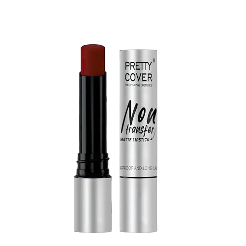 PRETTY COVER Non-Transfer Matte Lipstick | Long-Lasting, Smudge-Proof & Waterproof | Intense Color Payoff with Lightweight Formula for All-Day Wear (BOLLYWOOD NUDE)