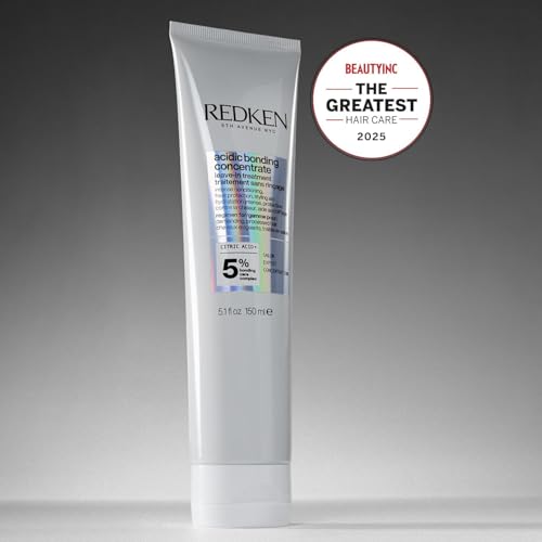 Redken Acidic Bonding Concentrate Leave In Conditioner With Citric Acid, 150 ml | Professional Bond Repair Treatment & Heat Protectant For Dry, Damaged, Coloured and Frizzy Hair | For Men & Women