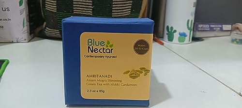 Blue Nectar Cardamom Loose Green Tea Leaves for Weight Management & Skincare | Authentic Green Tea with Kerala Idukki Cardamom | Eco Friendly Glass Jar (50 gm + 15 gm Free)