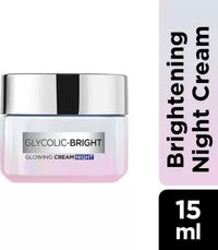 L'Oreal Paris Glycolic Bright Glowing Night Cream - 15ml + Glycolic Bright Glowing Serum Sheet Mask