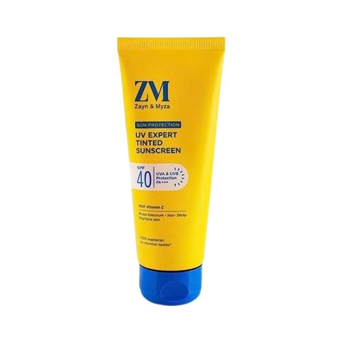 ZM Vitamin C UV Expert Tinted Sunscreen SPF 40, PA +++ For Bright & Glowing Skin | For Dull Skin | Non-Greasy, Quick-Absorbing | UVA UVB Sun Protection | Sunscreen For Women & Men, 50 gm