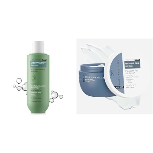 Bare AnatomyEXPERT Anti-Dandruff Shampoo | Targets Oily Scalp and Sheds Dry Flakes 250ml + Anti-Hair Fall Mask | Provides 5X Hair Fall Control | For Hair Fall | Suitable For All Hair Types 250ml