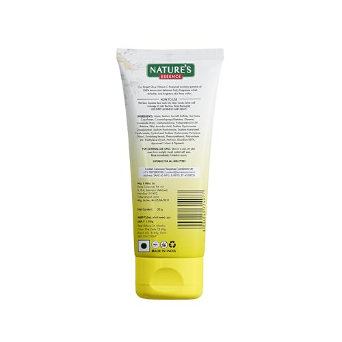 Nature's Essence Vitamin C Gel Face Wash | Infused with Yuzu Lemon & Niacinamide | Eliminates Excess Oil & Dirt | Brightens Skin | Removes Dark Spots, 50gm