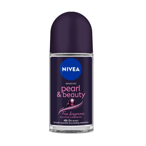 Nivea Women Deodorant Roll On, Pearl & Beauty Fine Fragrance, 50ml & Nivea Natural Glow Smooth Skin Deodorant Roll On for Women, 50ml