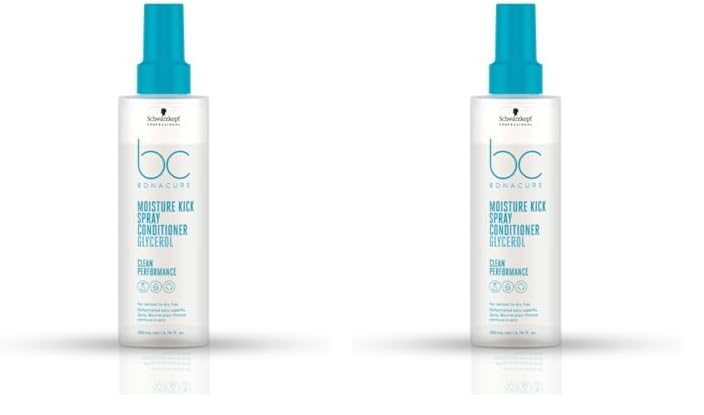 Schwarzkopf Professional Bonacure Moisture Kick Spray Conditioner With Glycerol For Dry & Curly Hair, 200 Millilitre - Aloe Vera (Pack of 2)